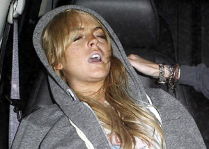 Lindsay Lohan, either dead, passed out, or stuffing a squirrel.