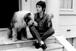 Paul McCartney with the Fifth Beatle, Mr. Bonkers, who cowrote a lesser known hit, I Am the Sheepdog